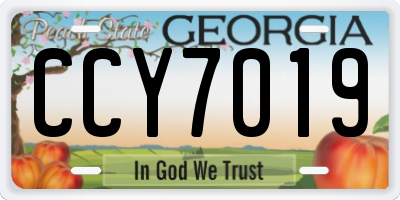 GA license plate CCY7019