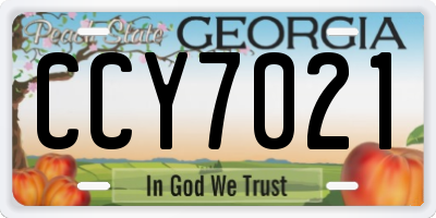 GA license plate CCY7021