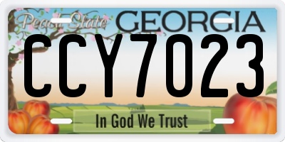 GA license plate CCY7023