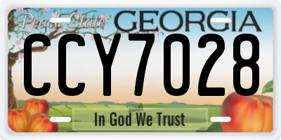 GA license plate CCY7028