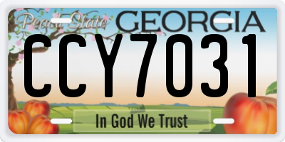 GA license plate CCY7031