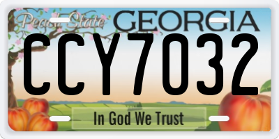 GA license plate CCY7032