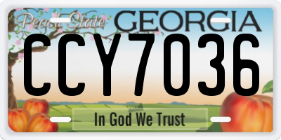 GA license plate CCY7036