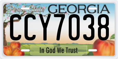 GA license plate CCY7038