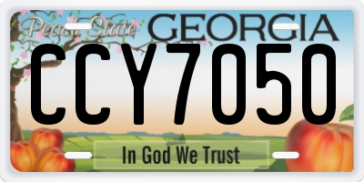 GA license plate CCY7050