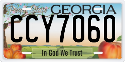 GA license plate CCY7060