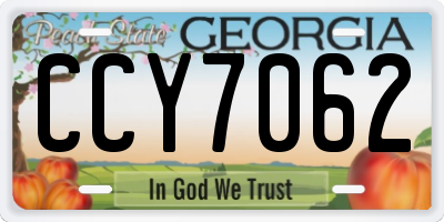 GA license plate CCY7062