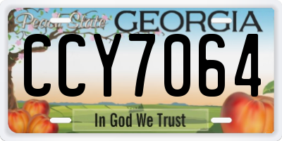 GA license plate CCY7064