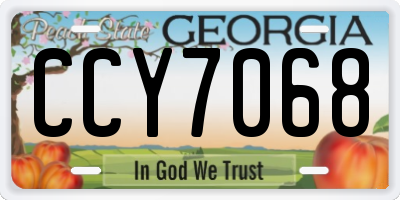 GA license plate CCY7068