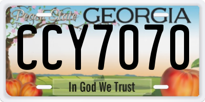 GA license plate CCY7070