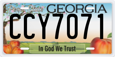 GA license plate CCY7071