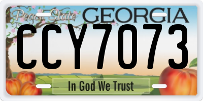 GA license plate CCY7073