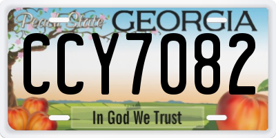GA license plate CCY7082