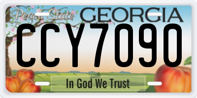 GA license plate CCY7090