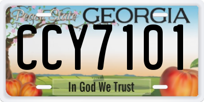GA license plate CCY7101