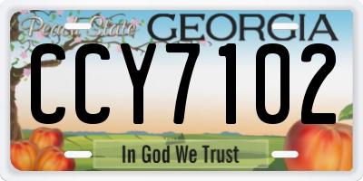 GA license plate CCY7102