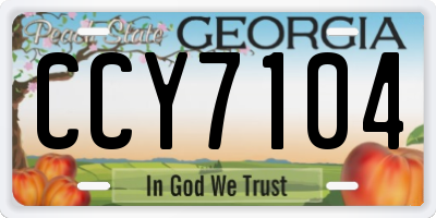 GA license plate CCY7104