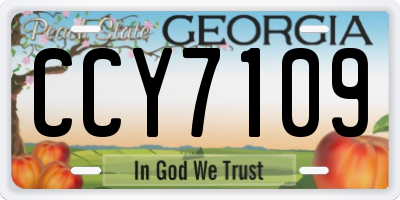 GA license plate CCY7109