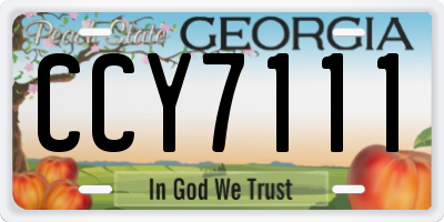 GA license plate CCY7111