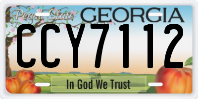 GA license plate CCY7112