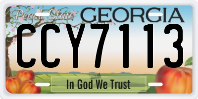 GA license plate CCY7113