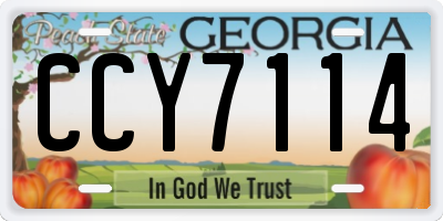 GA license plate CCY7114