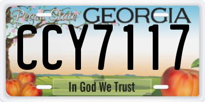 GA license plate CCY7117