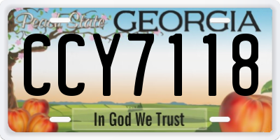 GA license plate CCY7118