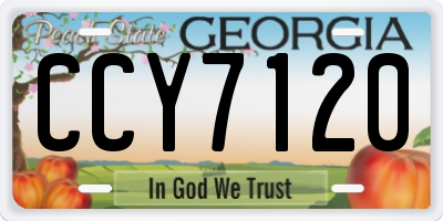 GA license plate CCY7120