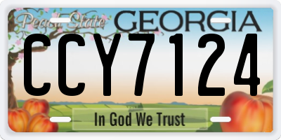 GA license plate CCY7124