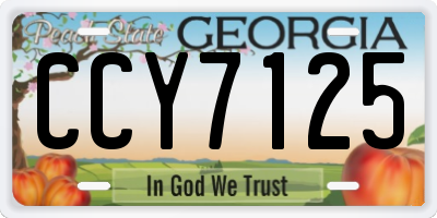 GA license plate CCY7125