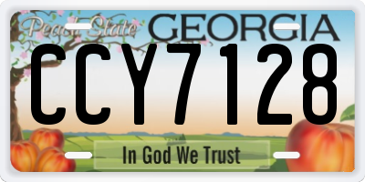 GA license plate CCY7128