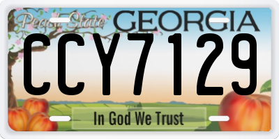GA license plate CCY7129