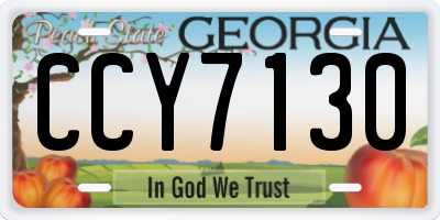 GA license plate CCY7130