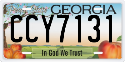 GA license plate CCY7131