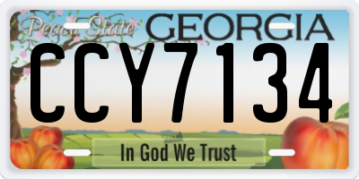 GA license plate CCY7134