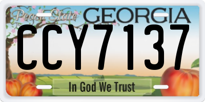 GA license plate CCY7137