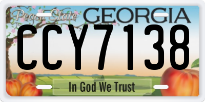 GA license plate CCY7138