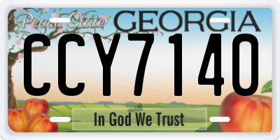 GA license plate CCY7140