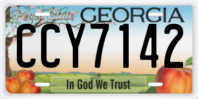 GA license plate CCY7142