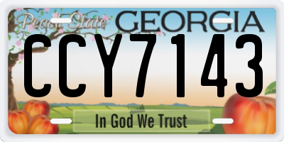 GA license plate CCY7143
