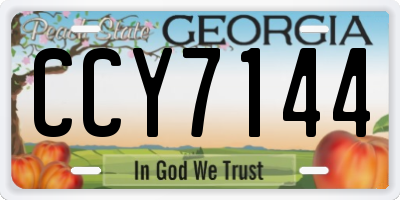 GA license plate CCY7144