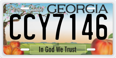 GA license plate CCY7146