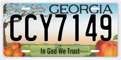GA license plate CCY7149