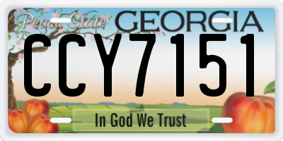 GA license plate CCY7151