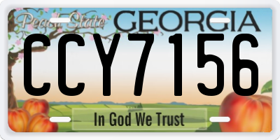 GA license plate CCY7156