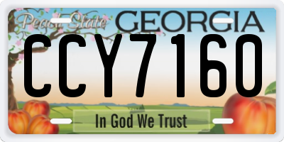GA license plate CCY7160