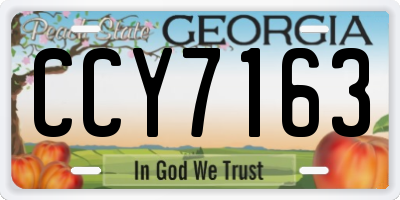 GA license plate CCY7163