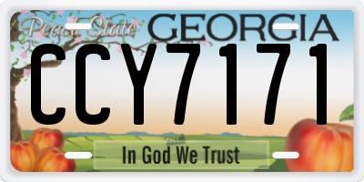GA license plate CCY7171