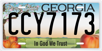GA license plate CCY7173